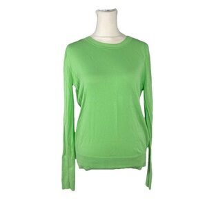 J Crew 100% Cotton Crew Neck Sweater Womens XS Green